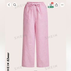 New pink Striped linen pants size Large